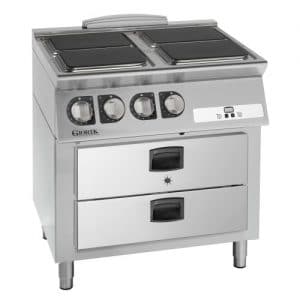 Profesionalni šporet sa 4 kvadratne ringle i holding kabinetom