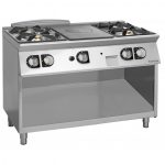 Profesionalni gasni šporet sa 4 otvorena gorionika sa centralnom solid top pločom