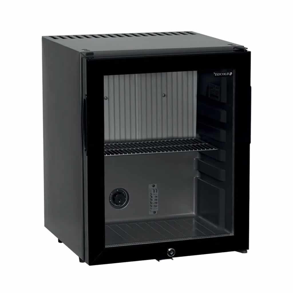 hotelski minibar sa staklenim vratima