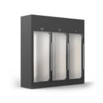 trokrilna vinska vitrina